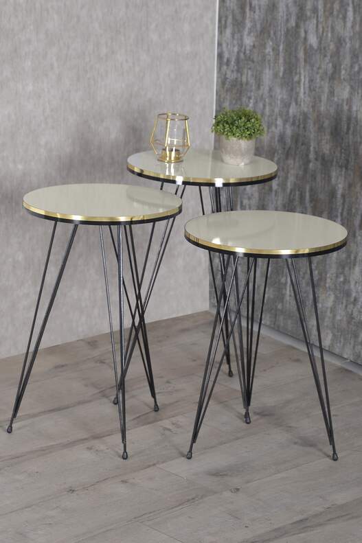 Black Wire Double Gold Coffee Table Set Ellipse Black Wire Double Gold Coffee Table Set Ellipse