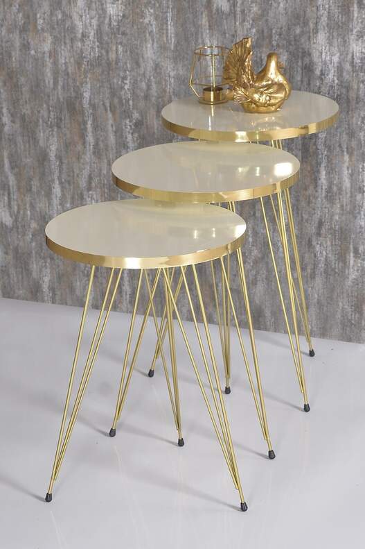 Gold Wire Zigon Coffee Table Set Ellipse Gold Wire Zigon Coffee Table Set Ellipse