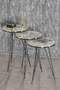 Black Wire Double Gold Coffee Table Set Ellipse