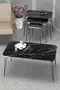 Square Silver Black Wire Coffee Table Set