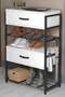 Wood-Metal 4 Shelf 2 Door Shoe Rack