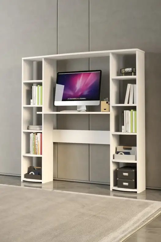 10 Raflı Kitaplıklı Çalışma Masası
