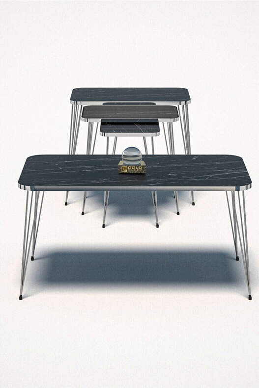 Square Silver Wire Coffee Table Set Square Silver Wire Coffee Table Set