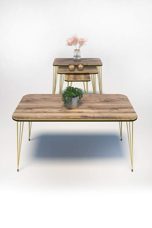 Square Gold Wire Double Gold Coffee Table Set Square Gold Wire Double Gold Coffee Table Set