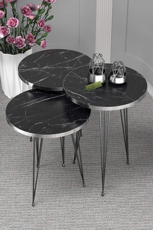 Black Wire Silver Coffee Table Set Ellipse Black Wire Silver Coffee Table Set Ellipse