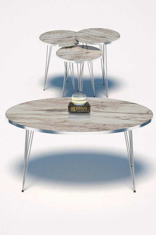 Silver Wire Coffee Table Set Ellipse Silver Wire Coffee Table Set Ellipse
