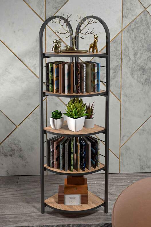 Bohemian Corner Bookcase with 5 Shelves Bohemian Corner Bookcase with 5 Shelves