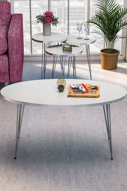 Silver Wire Coffee Table Set Ellipse Silver Wire Coffee Table Set Ellipse