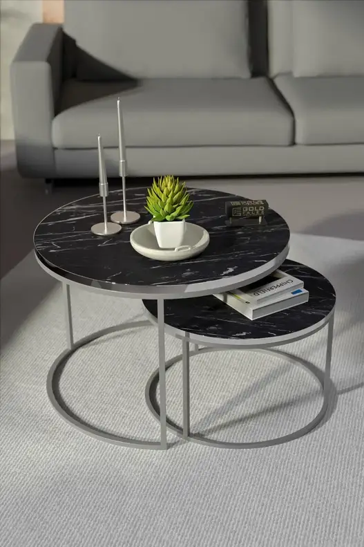 Coffee Table Double Silver Luxury Special Coffee Table Double Silver Luxury Special