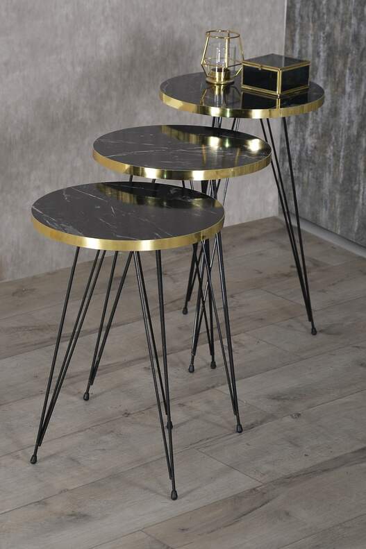 Black Wire Gold Coffee Table Set Ellipse Black Wire Gold Coffee Table Set Ellipse