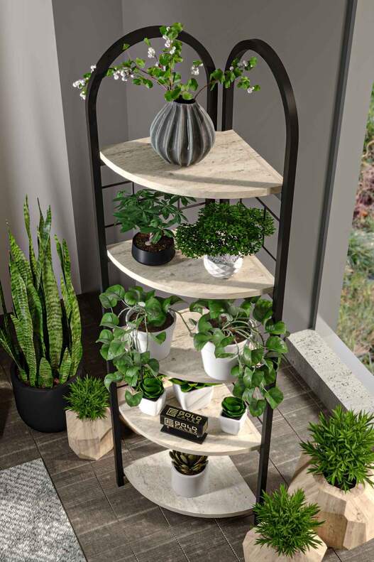 Bohemian Corner Flower Bed with 5 Shelves