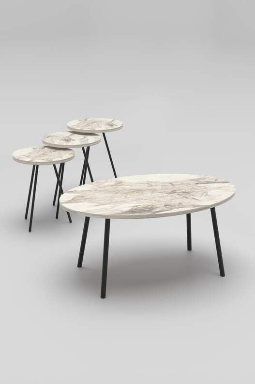 Black Metal Coffee Table Set Ellipse Black Metal Coffee Table Set Ellipse