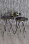 Black Metal Double Gold Coffee Table Set Ellipse