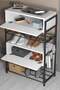 Wood-Metal 4 Shelf 2 Door Shoe Rack