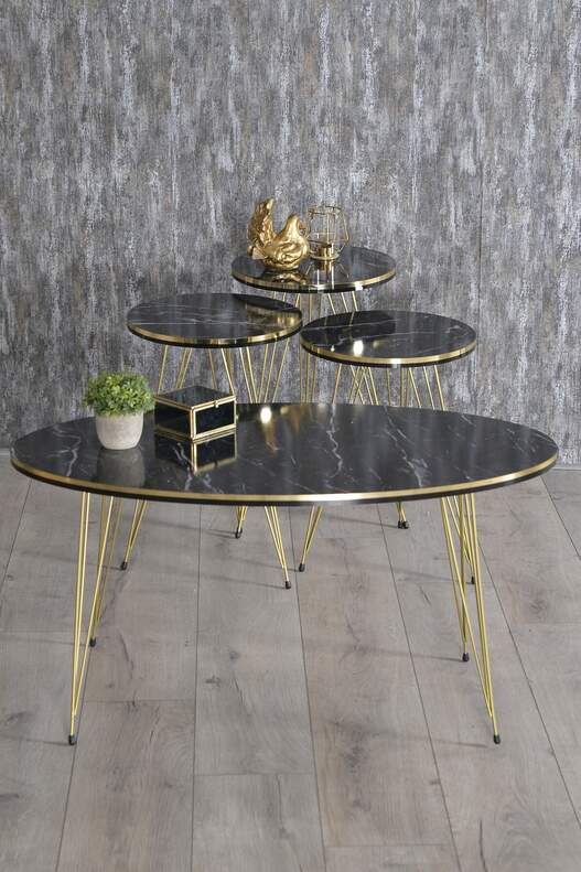 Gold Wire Double Gold Coffee Table Set Ellipse Gold Wire Double Gold Coffee Table Set Ellipse