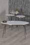Black Wire Double Gold Coffee Table Set Ellipse