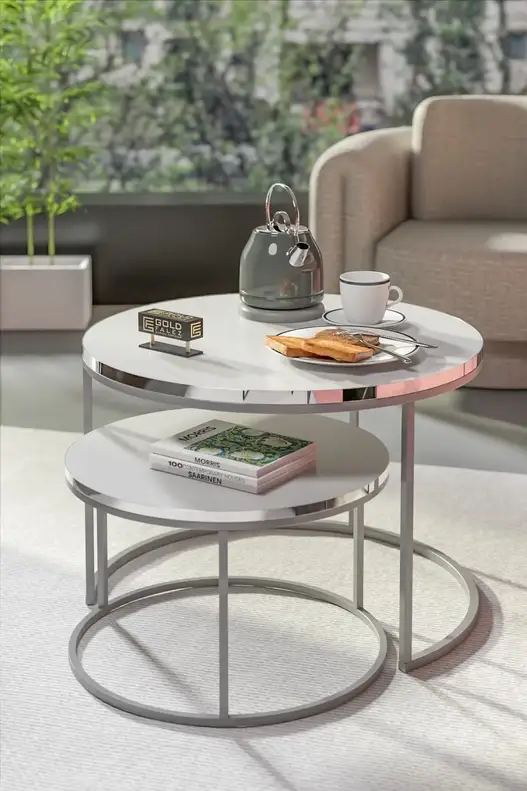Coffee Table Double Silver Luxury Special Coffee Table Double Silver Luxury Special