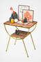 Double Strip Metal Side Table Bedside Table