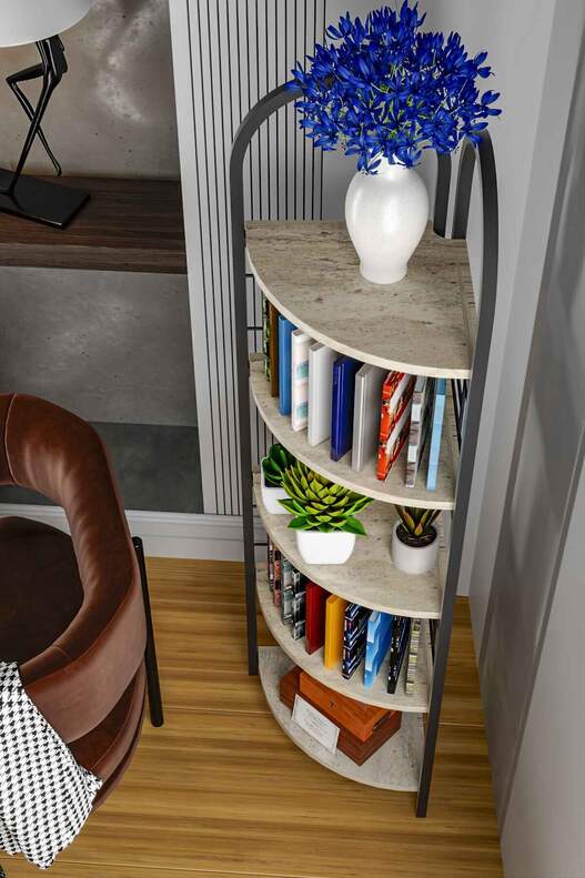Bohemian Corner Bookcase with 5 Shelves Bohemian Corner Bookcase with 5 Shelves