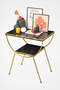 Double Strip Metal Side Table Bedside Table