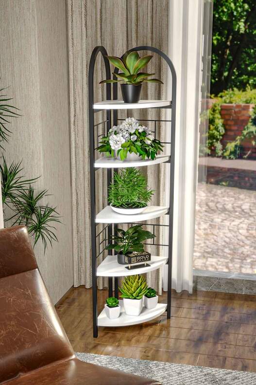 Bohemian Corner Flower Bed with 5 Shelves