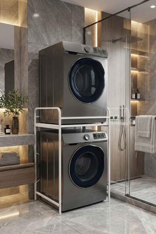 Washing Machine and Dryer Cabinet White