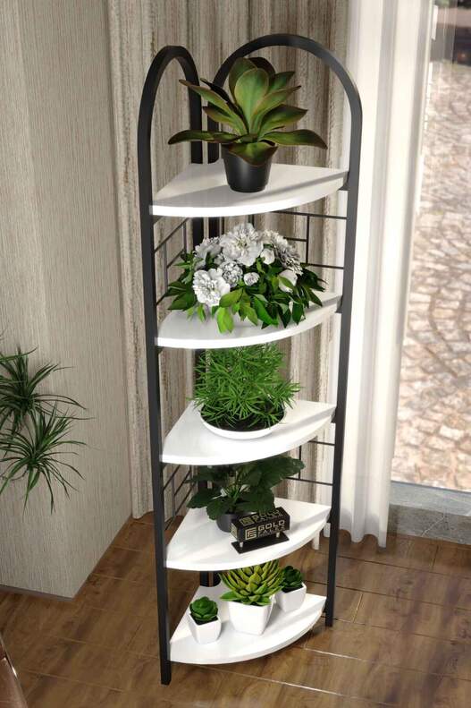 Bohemian Corner Flower Bed with 5 Shelves
