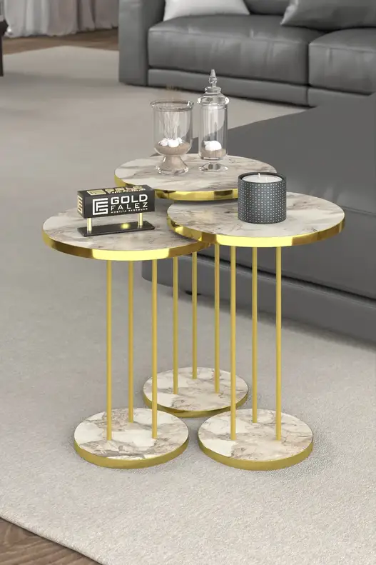 Coffee Table and Zigon Coffee Table Terra Set Gold Coffee Table and Zigon Coffee Table Terra Set Gold