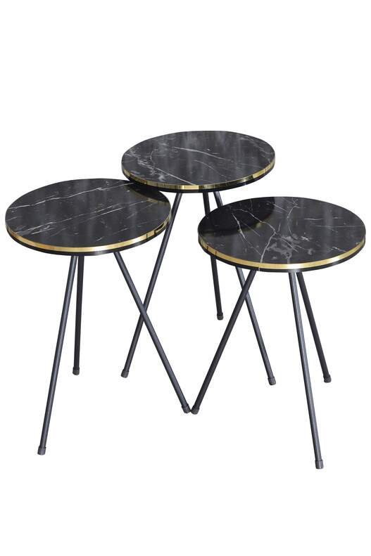 Black Metal Double Gold Coffee Table Set Ellipse Black Metal Double Gold Coffee Table Set Ellipse