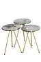 Gold Metal Double Gold Coffee Table Set Square
