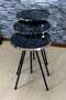 Black Metal Silver Zigon Coffee Table
