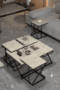 V Lux 5 Piece Center and Zigon Coffee Table Set