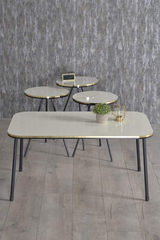 Black Metal Double Gold Coffee Table Set Square Black Metal Double Gold Coffee Table Set Square