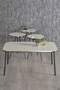 Black Metal Double Gold Coffee Table Set Square