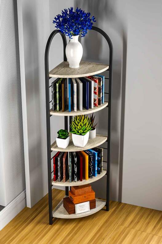 Bohemian Corner Bookcase with 5 Shelves Bohemian Corner Bookcase with 5 Shelves