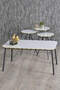 Black Metal Double Gold Coffee Table Set Square