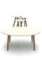 Ellipse Wooden Zigon Centre Coffee Table Set