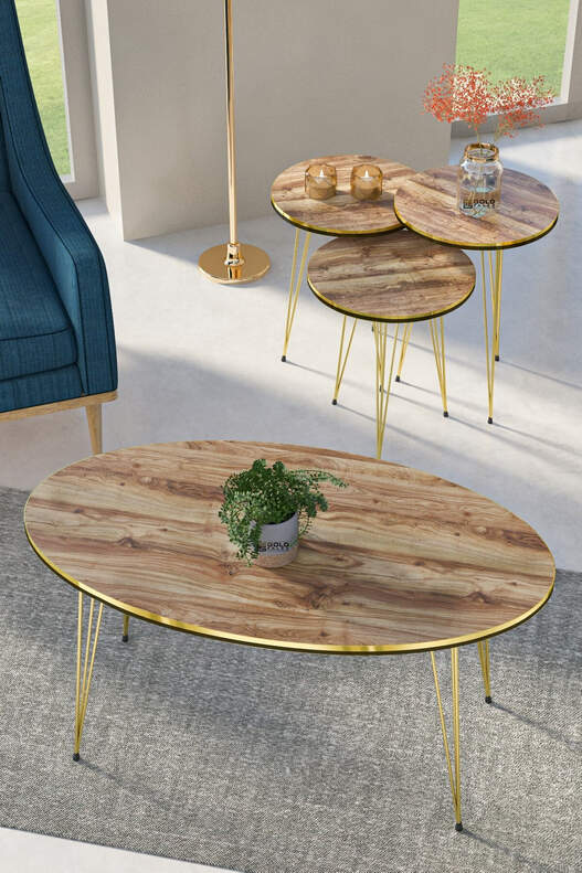 Gold Wire Double Gold Coffee Table Set Ellipse Gold Wire Double Gold Coffee Table Set Ellipse