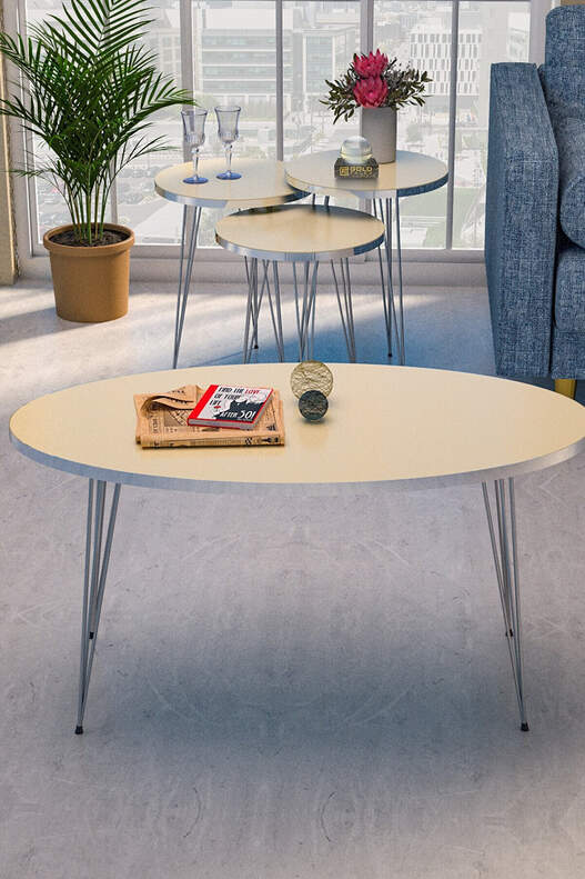 Silver Wire Coffee Table Set Ellipse Silver Wire Coffee Table Set Ellipse