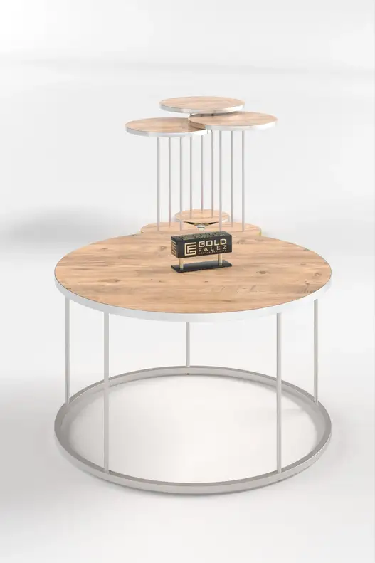 Coffee Table and Zigon Coffee Table Terra Set Silver Coffee Table and Zigon Coffee Table Terra Set Silver