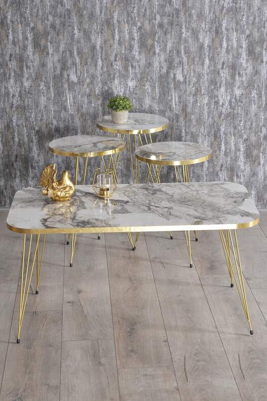 Gold Wire Zigon Coffee Table Set Square Gold Wire Zigon Coffee Table Set Square