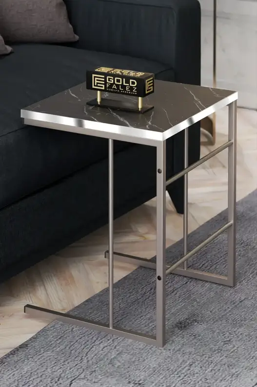 Solo Orta Sehpa Zigon Sehpa Gümüş Set