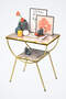 Double Strip Metal Side Table Bedside Table