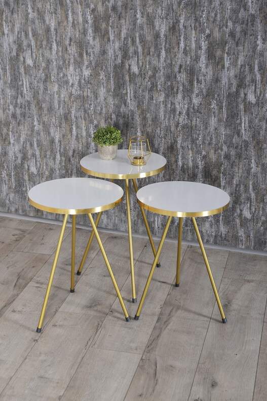 Gold Metal Zigon Coffee Table