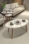 Ellipse Wooden Zigon Centre Coffee Table Set
