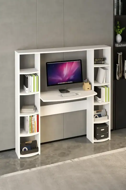 10 Raflı Kitaplıklı Çalışma Masası