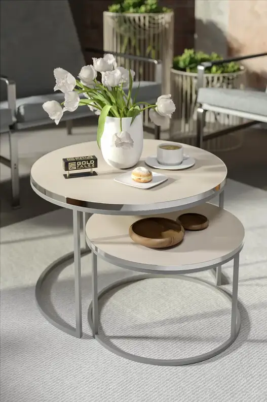 Coffee Table Double Silver Luxury Special Coffee Table Double Silver Luxury Special