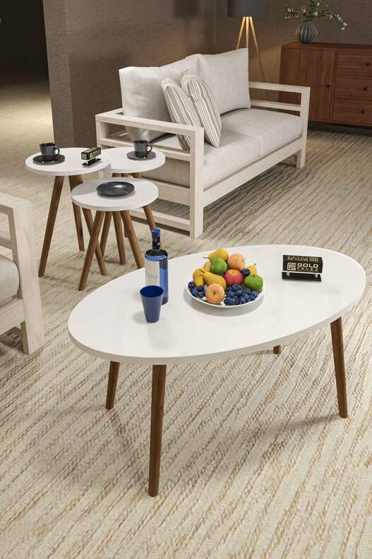 Ellipse Wooden Zigon Centre Coffee Table Set Ellipse Wooden Zigon Centre Coffee Table Set