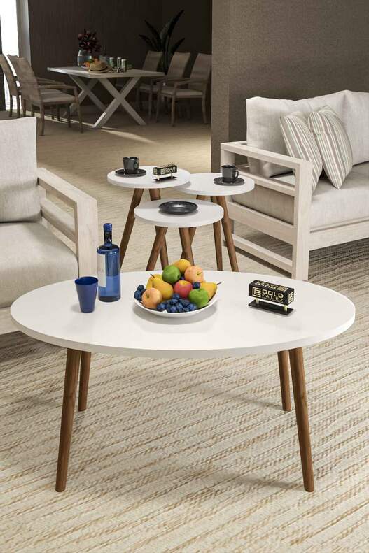 Ellipse Wooden Zigon Centre Coffee Table Set Ellipse Wooden Zigon Centre Coffee Table Set