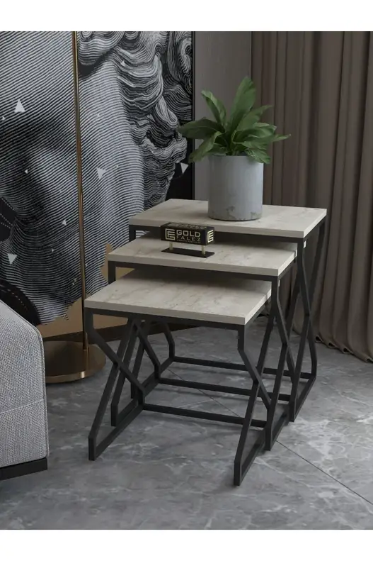 V Lux 3 Piece Zigon Coffee Table